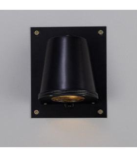 Wade Outdoor Wall Light With Back Plate Matte Black IP54-2