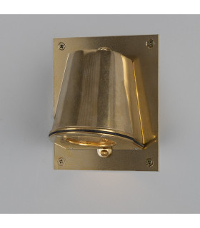 Wade Outdoor Wall Light With Back Plate Raw Brass IP54-1