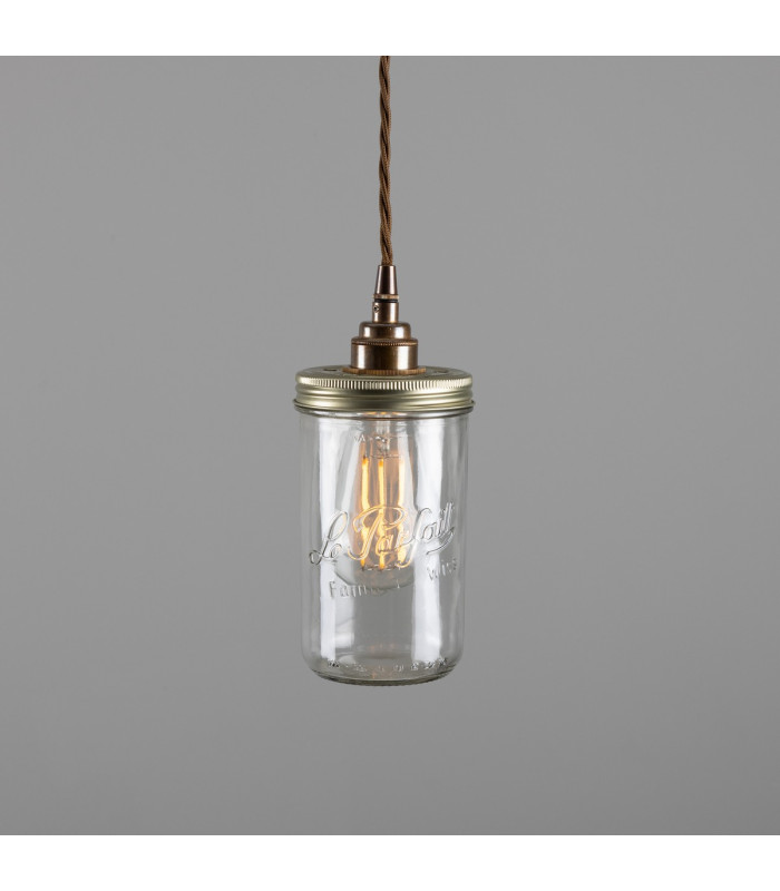 Jam-Jar Pendant Antique Brass-1