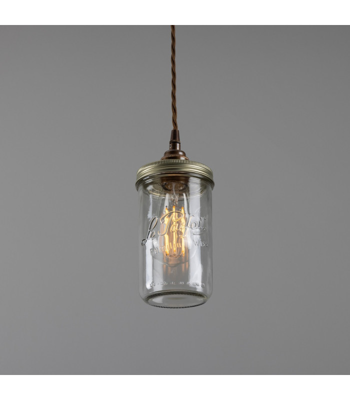 Jam-Jar Pendant Antique Brass-2