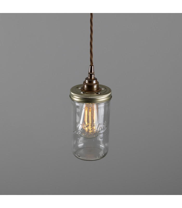 Jam-Jar Pendant Antique Brass-3