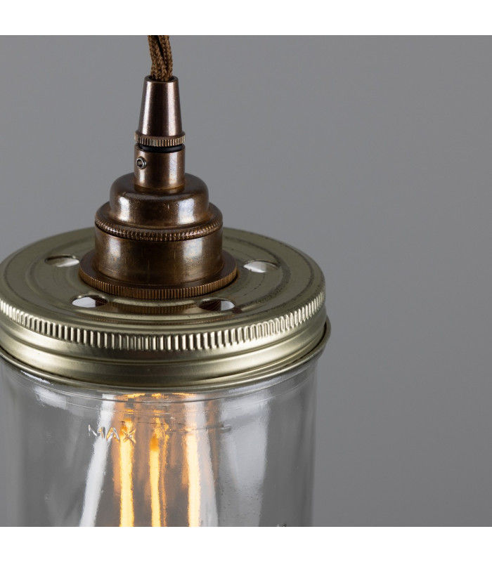 Jam-Jar Pendant Antique Brass-4