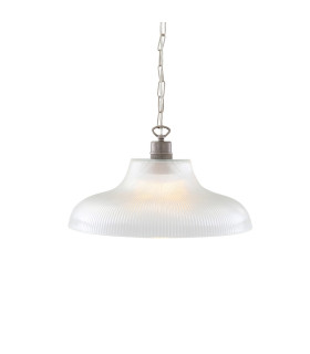 London 40cm Prismatic Railway Dome Pendant Antique Silver-1