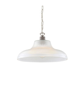 London 40cm Prismatic Railway Dome Pendant Antique Silver-2