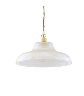 London 40cm Prismatic Railway Dome Pendant Polished Brass-1