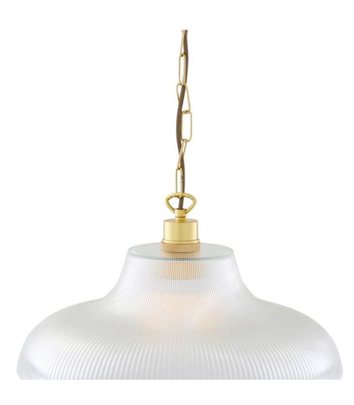 London 40cm Prismatic Railway Dome Pendant Polished Brass-3