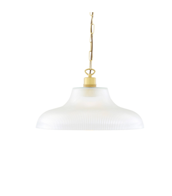 London 40cm Prismatic Railway Dome Pendant Satin Brass-1