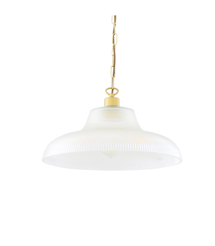 London 40cm Prismatic Railway Dome Pendant Satin Brass-2