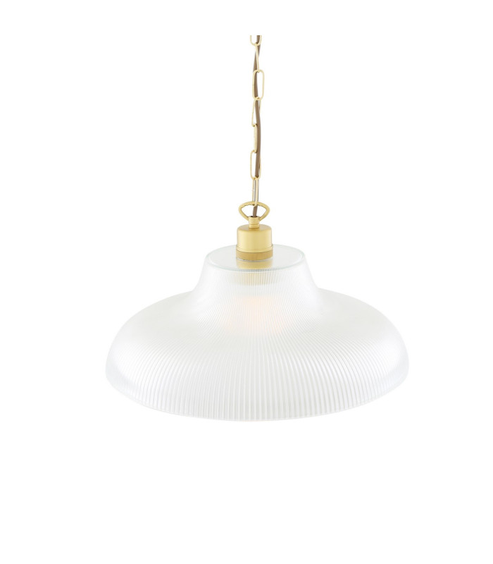 London 40cm Prismatic Railway Dome Pendant Satin Brass-3
