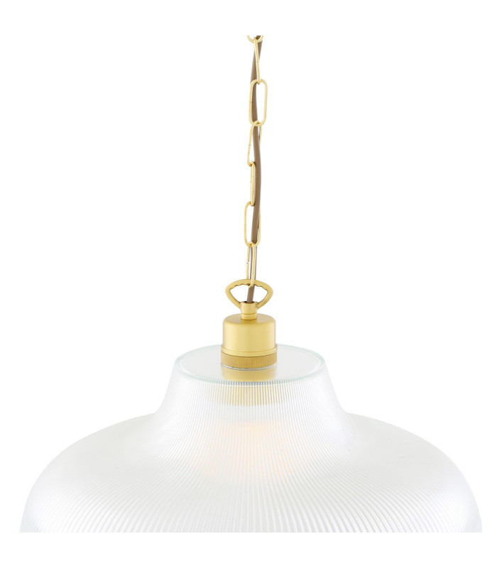 London 40cm Prismatic Railway Dome Pendant Satin Brass-4
