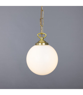 Yaounde 14cm Globe Pendant Polished Brass-1