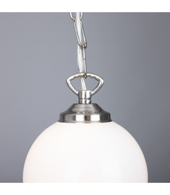 Yaounde 14cm Globe Pendant Satin Chrome-3