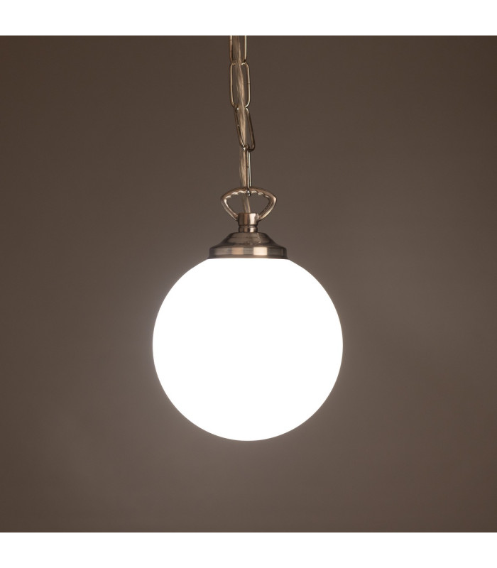 Yaounde 14cm Globe Pendant Satin Chrome-4