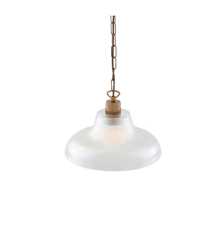 London 30cm Railway Dome Pendant Antique Brass-3