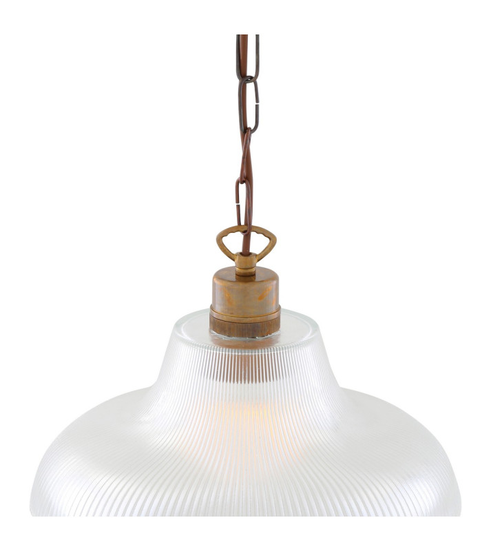 London 30cm Railway Dome Pendant Antique Brass-4