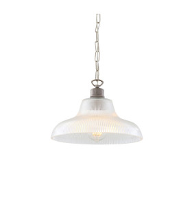 London 30cm Railway Dome Pendant Antique Silver-2