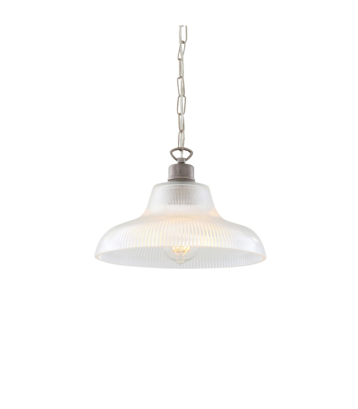 London 30cm Railway Dome Pendant Antique Silver-2
