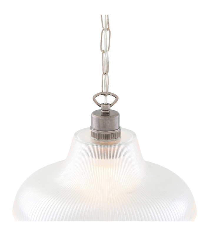 London 30cm Railway Dome Pendant Antique Silver-4