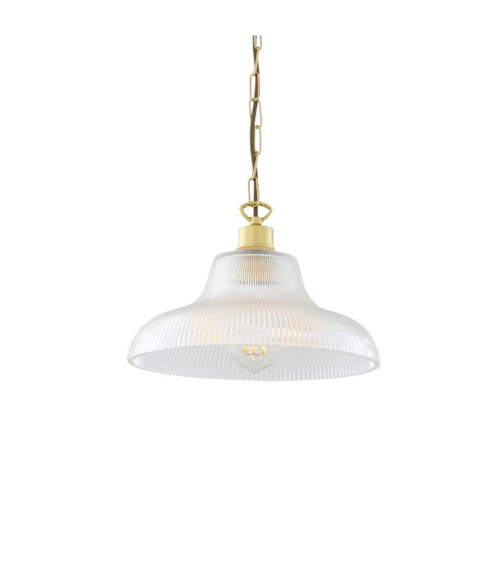 London 30cm Railway Dome Pendant Polished Brass-2