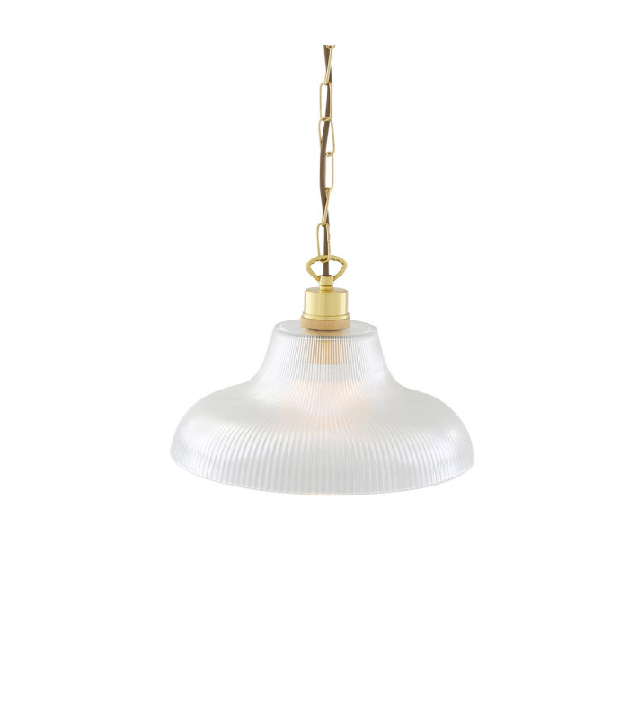 London 30cm Railway Dome Pendant Polished Brass-3