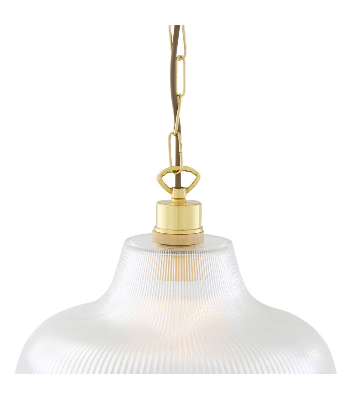 London 30cm Railway Dome Pendant Polished Brass-4