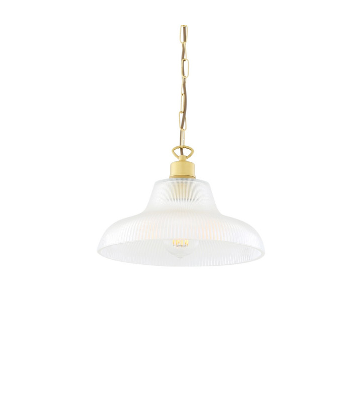 London 30cm Railway Dome Pendant Satin Brass-2