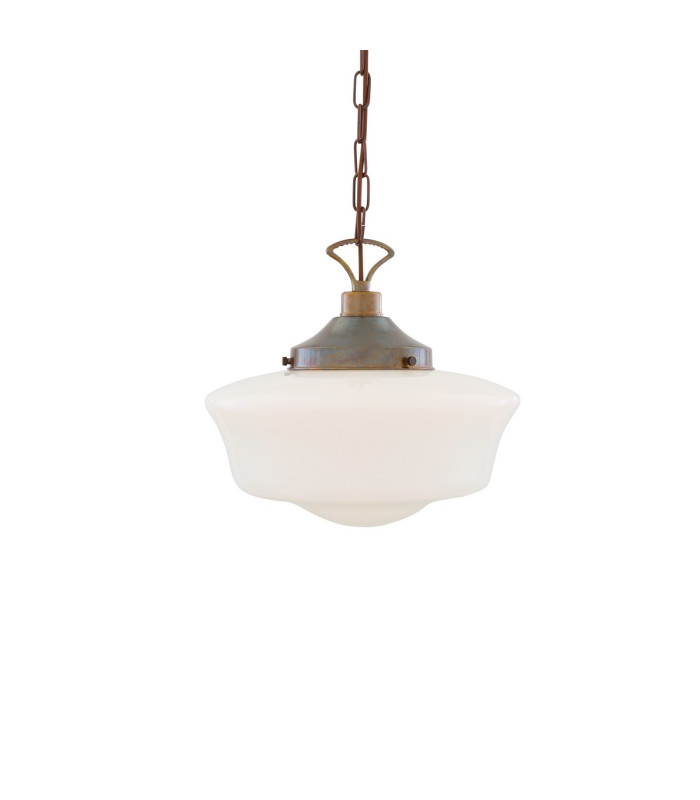 Schoolhouse Globe Pendant Antique Brass-1