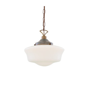 Schoolhouse Globe Pendant Antique Brass-2