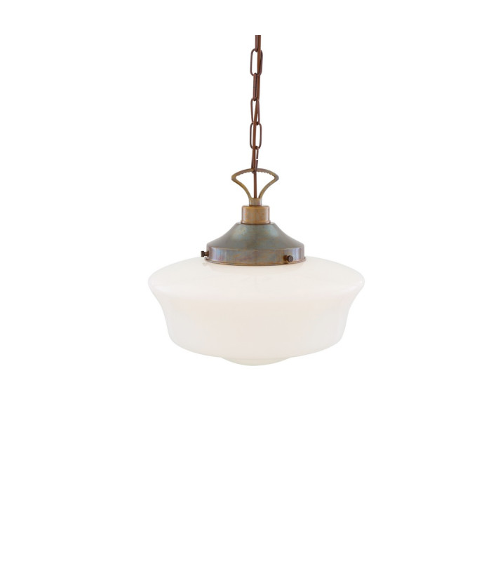 Schoolhouse Globe Pendant Antique Brass-3