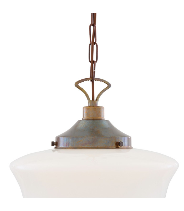 Schoolhouse Globe Pendant Antique Brass-4
