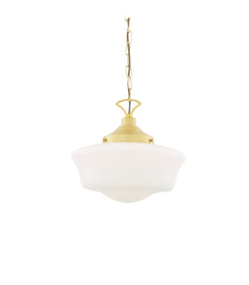 Schoolhouse Globe Pendant Satin Brass-2