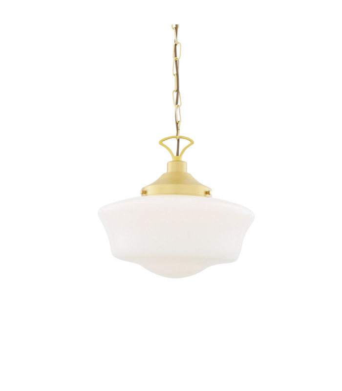 Schoolhouse Globe Pendant Satin Brass-2