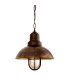 Tirana Deck Dome Pendant Antique Brass Crackled Glass-1