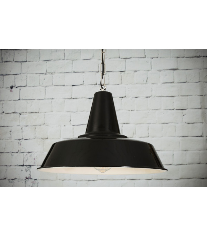 Nassau Industrial Factory Dome Pendant Black-1