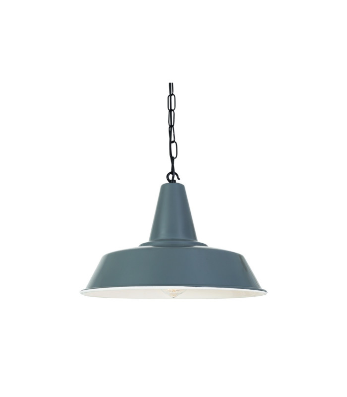Nassau Industrial Factory Dome Pendant Grey