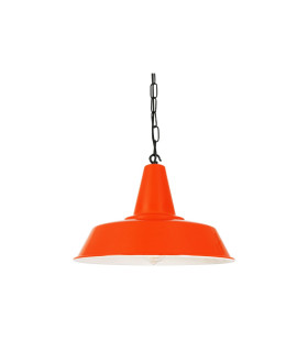Nassau Industrial Factory Dome Pendant Orange