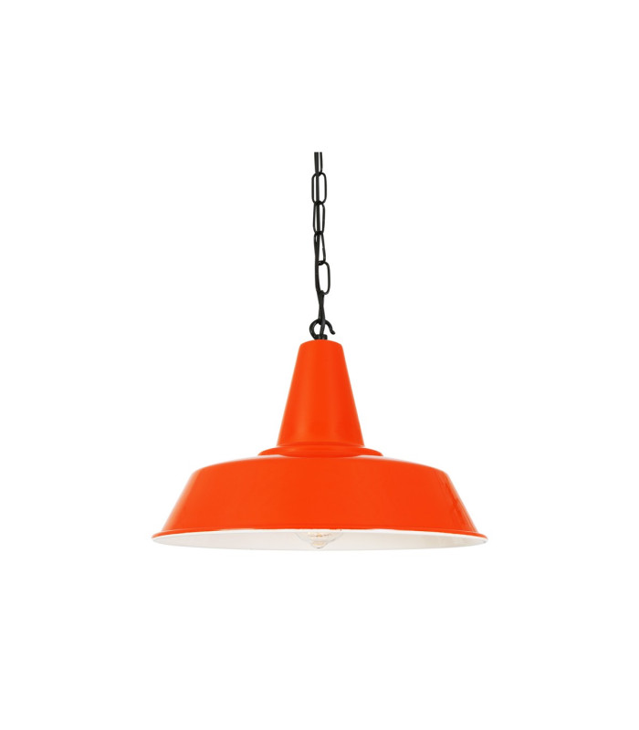 Nassau Industrial Factory Dome Pendant Orange