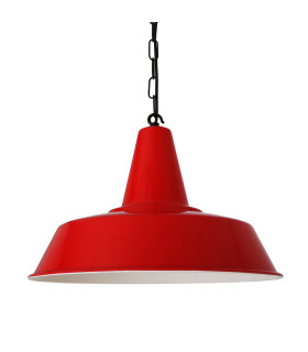 Nassau Industrial Factory Dome Pendant Red