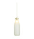 Milk Bottle Pendant Light Satin Brass Frosted Glass-1
