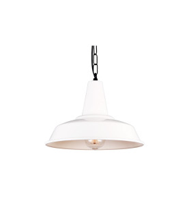Hex Factory Dome Pendant White-1