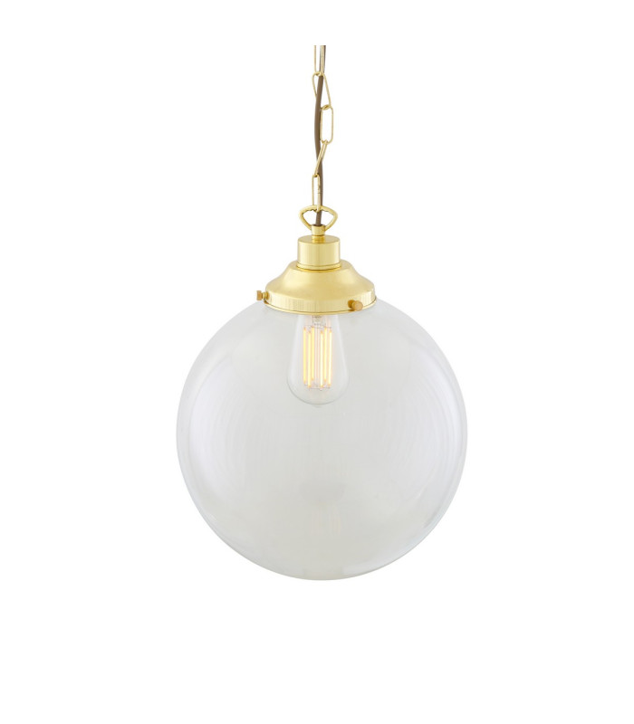 Riad 30cm Globe Pendant Polished Brass-3