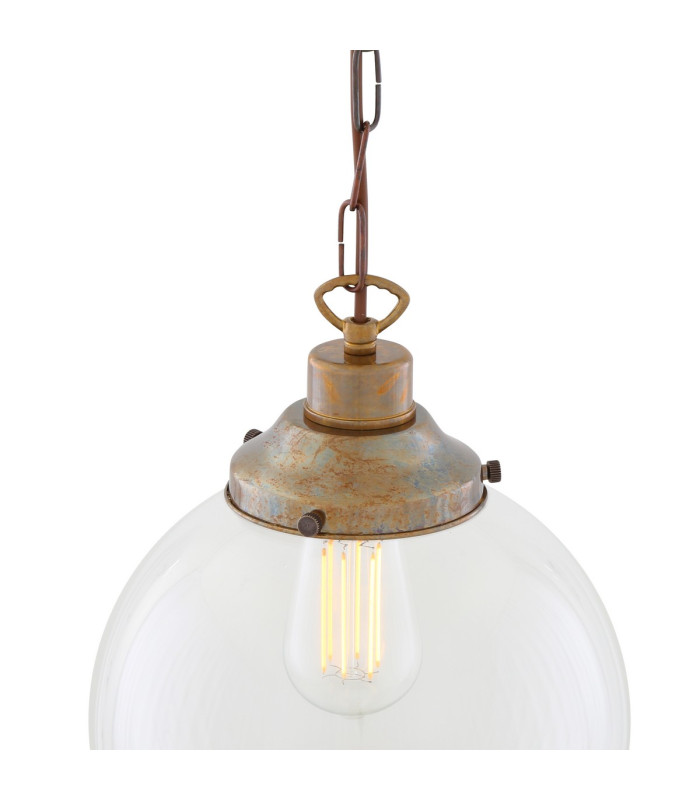 Riad 25cm Globe Pendant Antique Brass-3