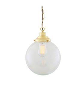 Riad 25cm Globe Pendant Polished Brass-1
