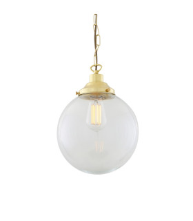 Riad 25cm Globe Pendant Polished Brass-2
