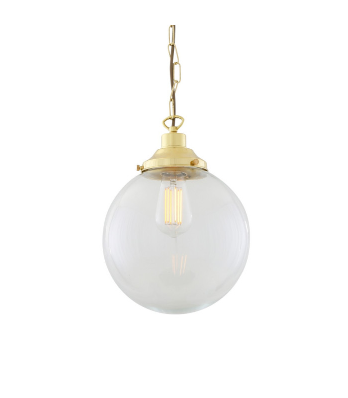 Riad 25cm Globe Pendant Polished Brass-2