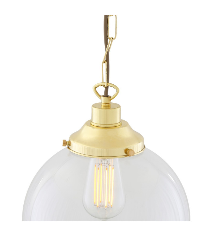 Riad 25cm Globe Pendant Polished Brass-3