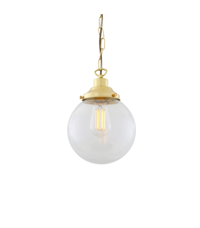 Riad 20cm Globe Pendant Polished Brass-2