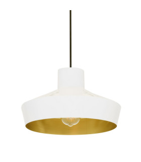 Passion Dome Pendant White & Brushed Brass-1