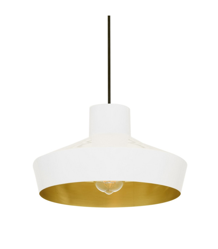 Passion Dome Pendant White & Brushed Brass-1