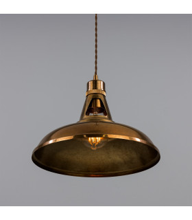 Geneva Industrial Dome Pendant Antique Brass-2